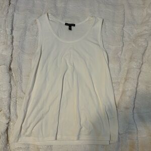 Eileen Fisher White 100% Silk Sleeveless Round Neck Tank Top Women's Size S/P